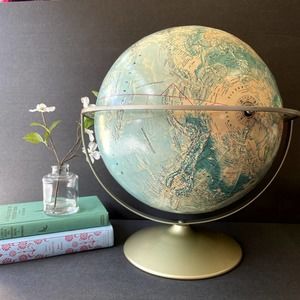 Vintage Globe Rand McNally Physical World Portrait 12"